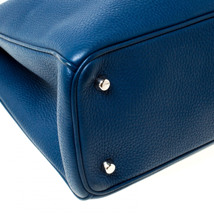 Pre Owned Dior Blue Leather Large Diorissimo Shopper Tote