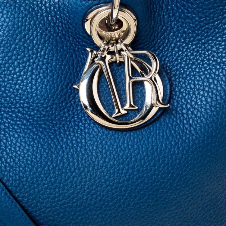 Pre Owned Dior Blue Leather Large Diorissimo Shopper Tote