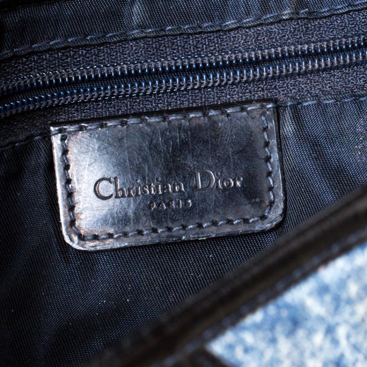 مملوكة مسبقًا Dior Faded Blue Printed Denim Miss Diorella Saddle Bag