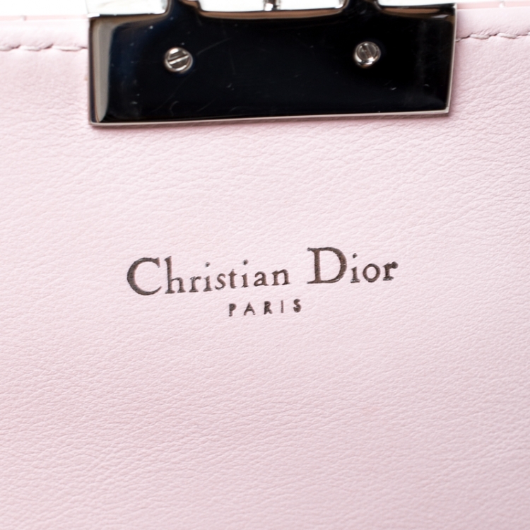 Pre Owned Dior Pink Cannage Patent Leather Miss Dior Promenade Pouch