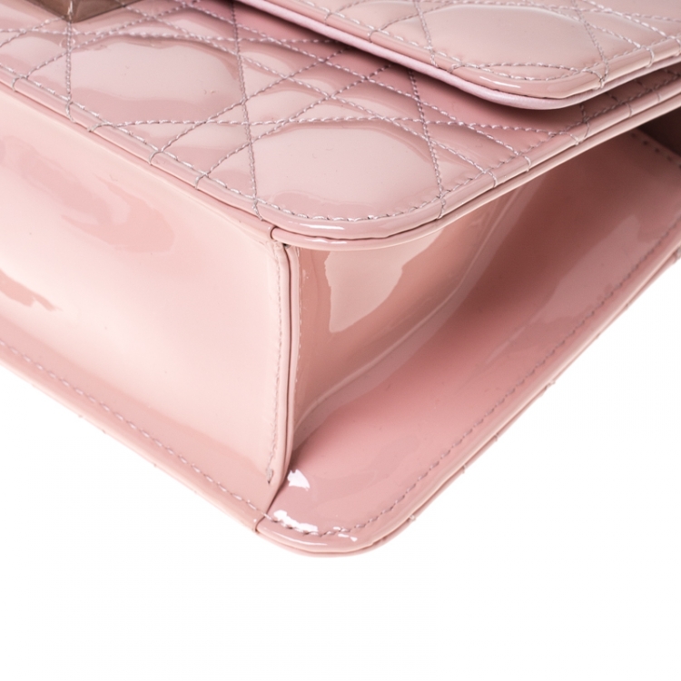 Pre Owned Dior Pink Cannage Patent Leather Miss Dior Promenade Pouch