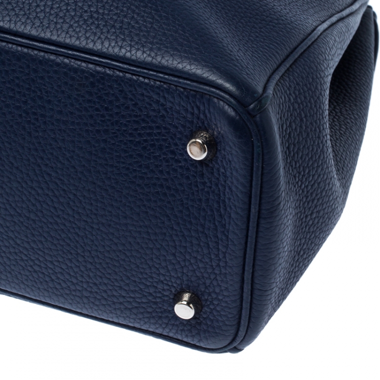 Pre Owned Dior Blue Leather Large Diorissimo Shopper Tote