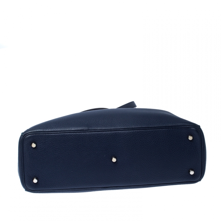 Pre Owned Dior Blue Leather Large Diorissimo Shopper Tote