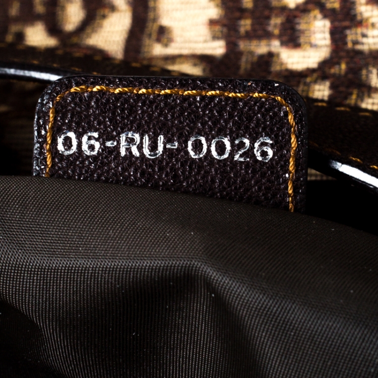 Pre Owned Dior Brown Oblique Canvas and Leather Saddle Bag