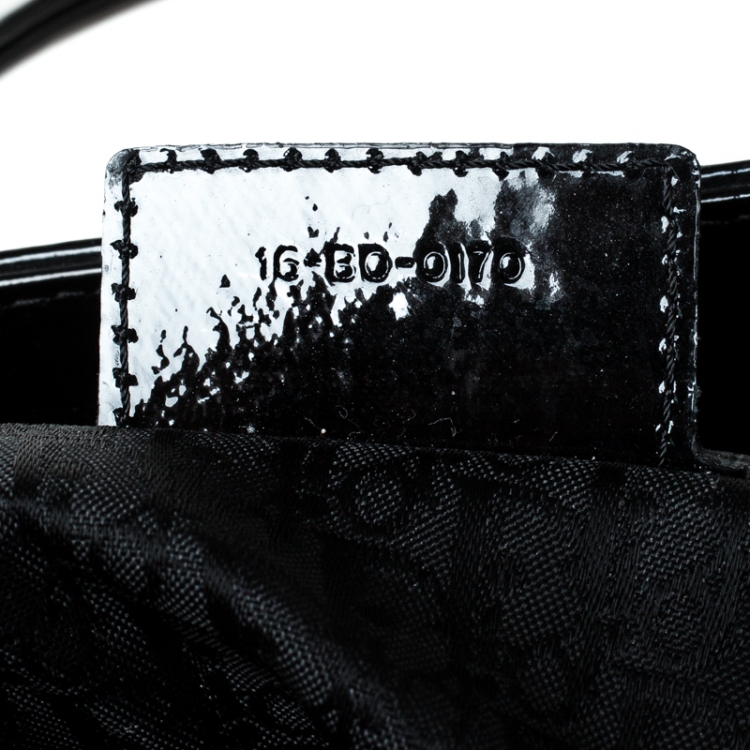 Pre Owned Dior Black Patent Leather Large Lady Dior Tote