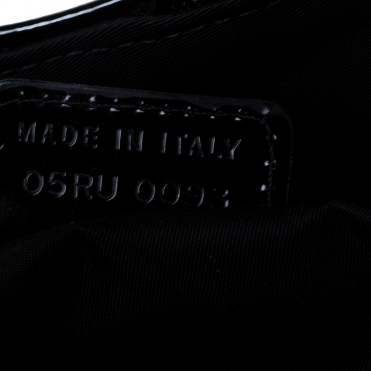 Pre Owned Dior Black Nylon and Patent Leather Saddle Bag