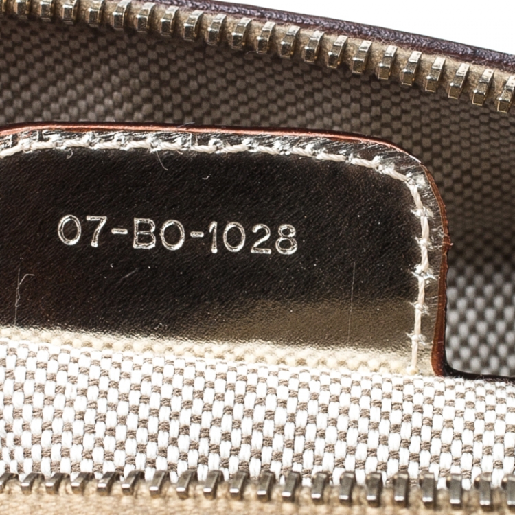 Pre Owned Christian Dior Metallic Gold Oblique Monogram Leather Boston Bag