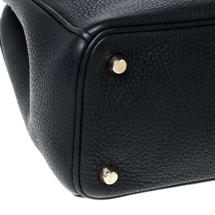 Pre Owned Dior Black Leather Medium Diorissimo Shopper Tote