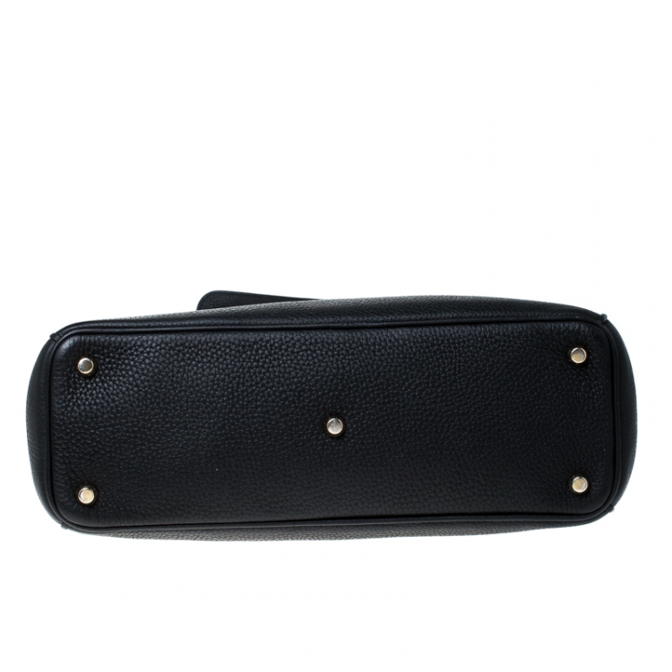 Pre Owned Dior Black Leather Medium Diorissimo Shopper Tote