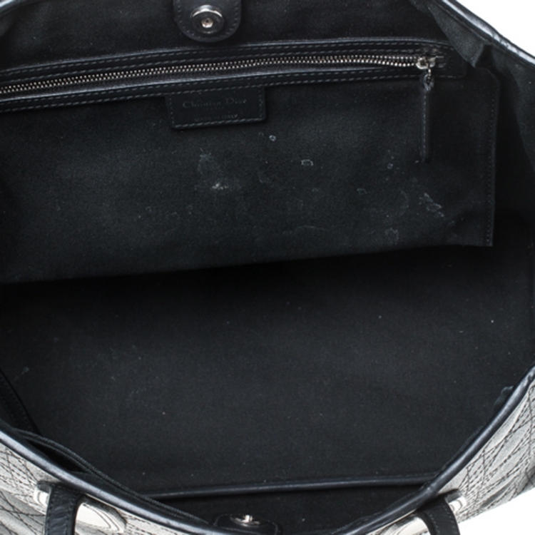 Pre Owned Dior Black Cannage Coated Canvas Medium New Panarea Shopper Tote