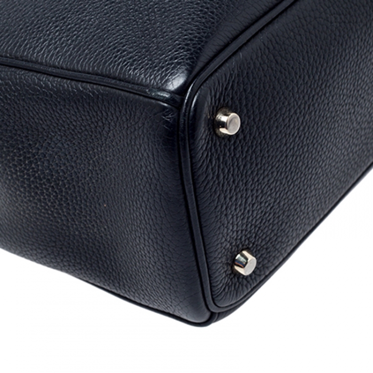 Pre Owned Dior Black Leather Large Diorissimo Shopper Tote