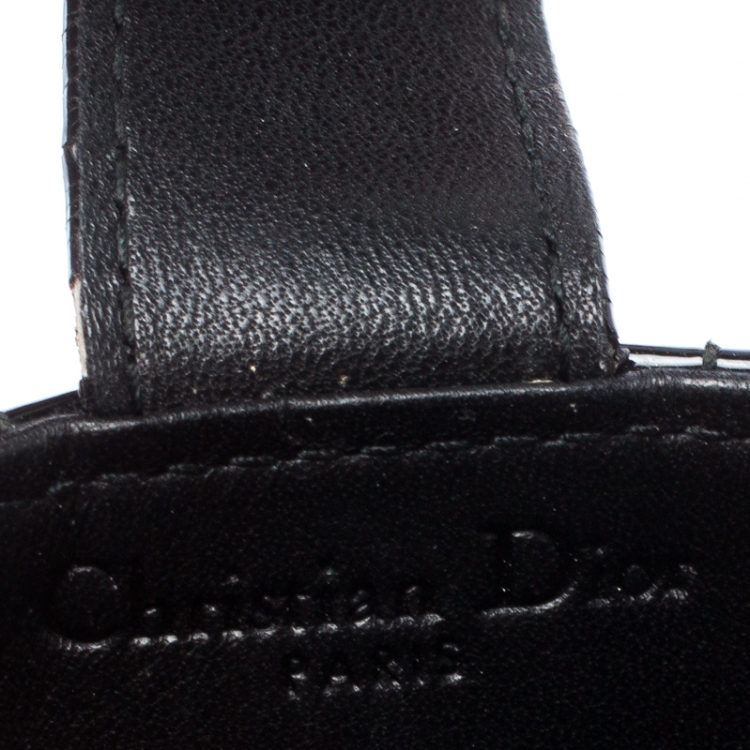 Pre Owned Dior Black Patent Cannage Leather Gusset Card Holder