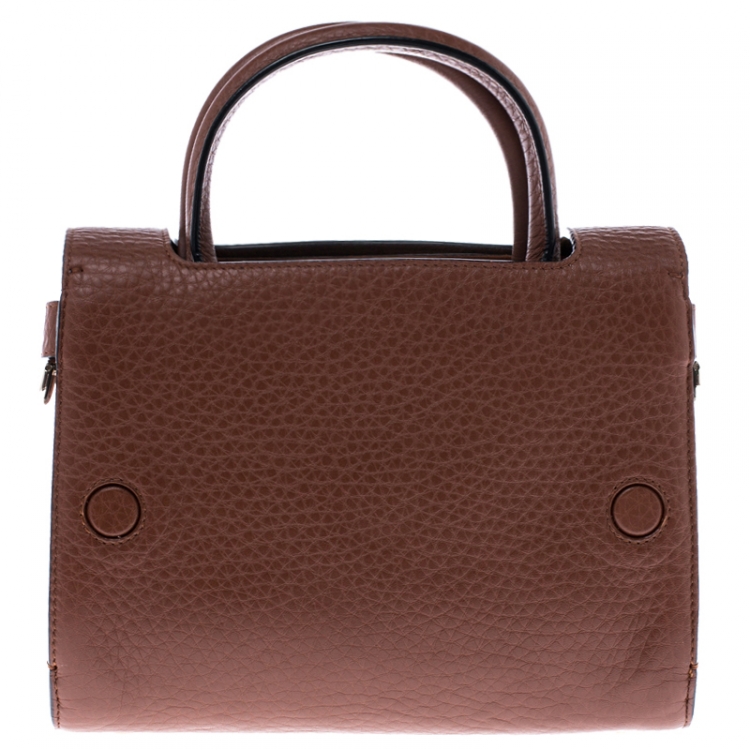 Pre Owned Dior Tan Pebbled Leather Mini Diorever Tote