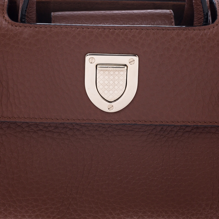 Pre Owned Dior Tan Pebbled Leather Mini Diorever Tote
