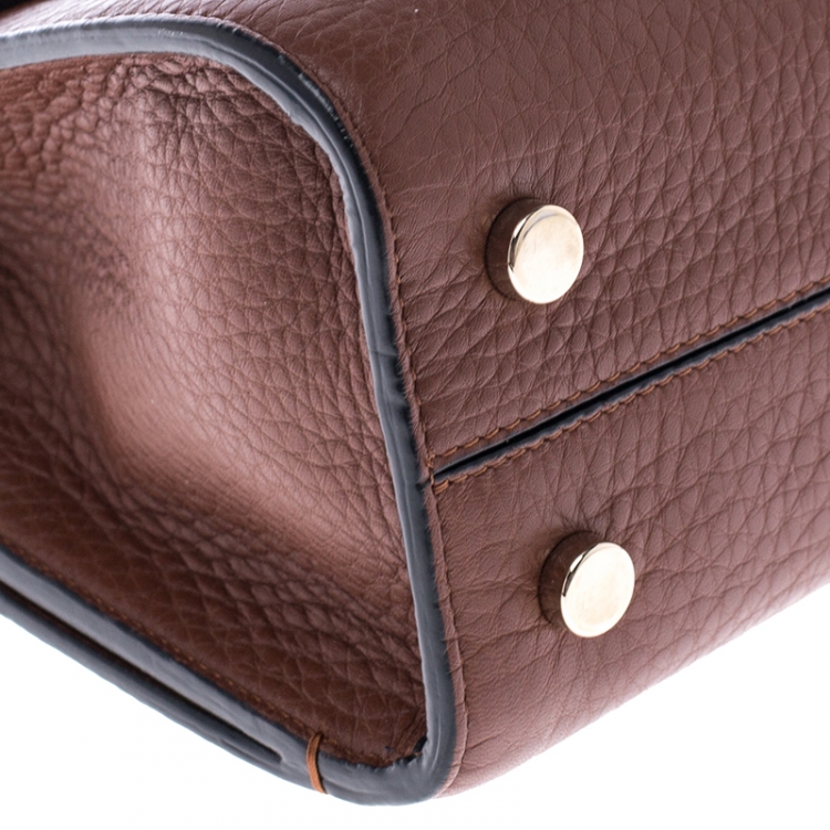 Pre Owned Dior Tan Pebbled Leather Mini Diorever Tote
