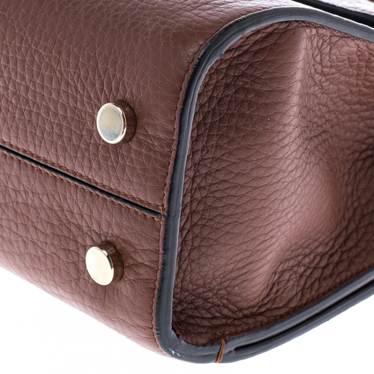 Pre Owned Dior Tan Pebbled Leather Mini Diorever Tote