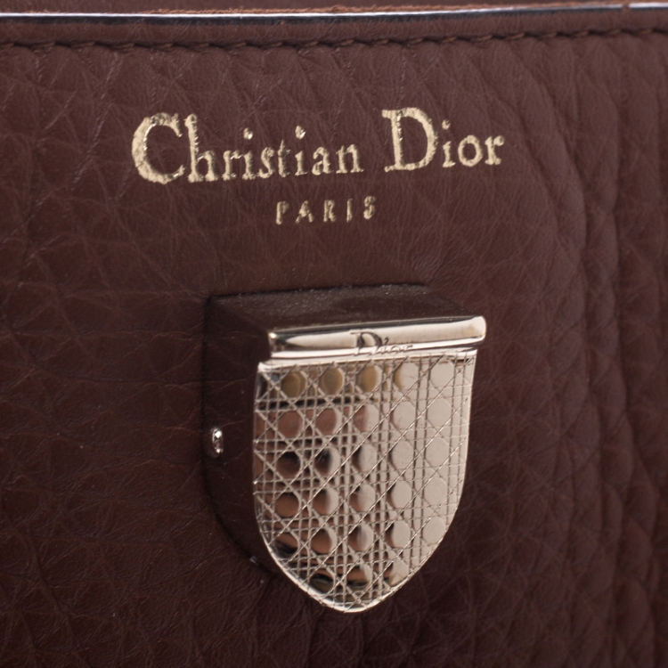 Pre Owned Dior Tan Pebbled Leather Mini Diorever Tote