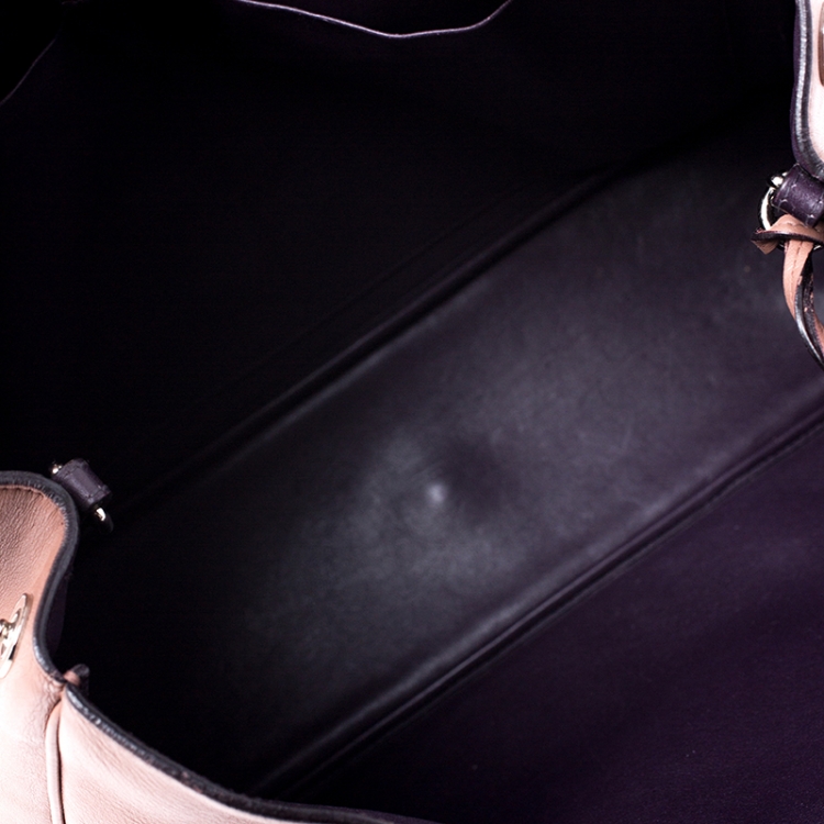 Pre Owned Dior Old Rose Leather Large Diorissimo Shopper Tote