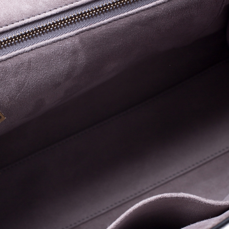 Pre Owned Dior Grey Leather Dior Addict Top Handle Bag