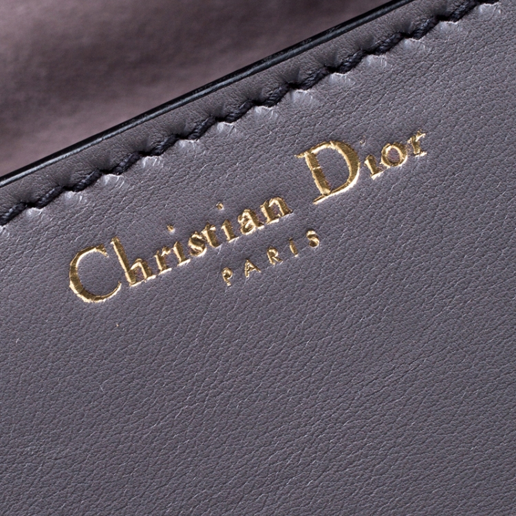 Pre Owned Dior Grey Leather Dior Addict Top Handle Bag