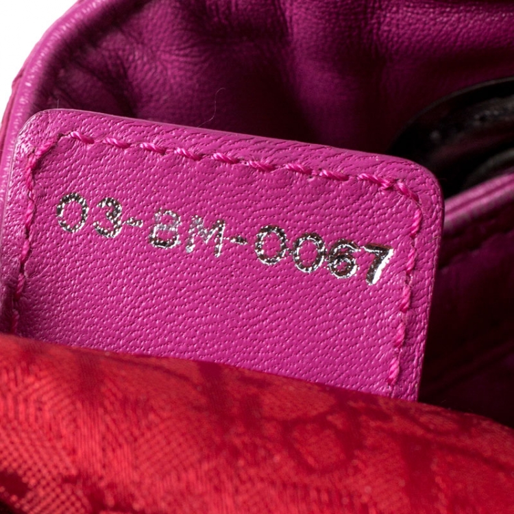 Pre Owned Dior Pink Cannage Nylon Drawstring Hobo