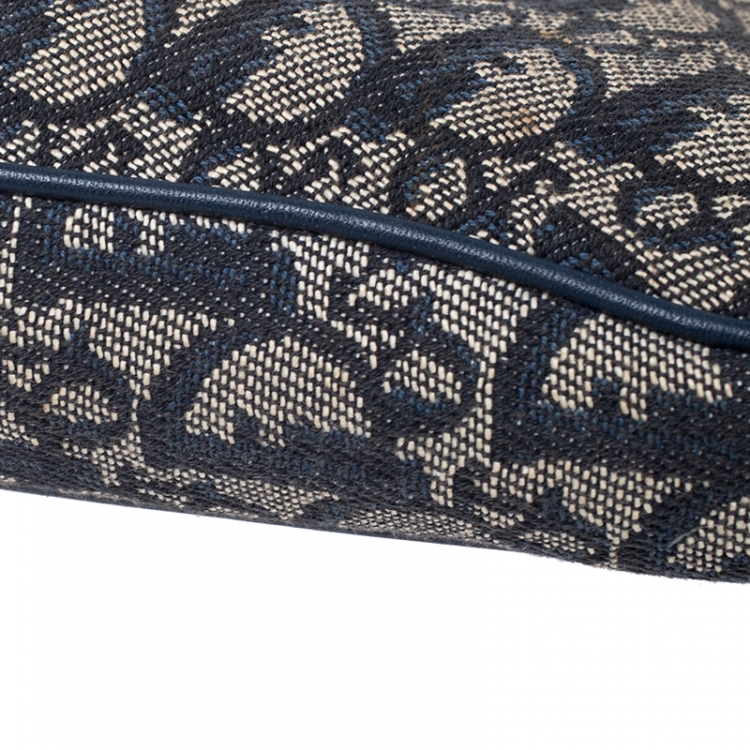 Pre Owned Dior Blue Monogram Denim Saddle Bag