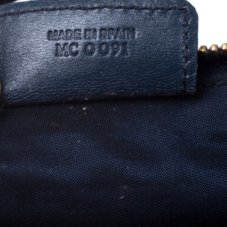 Pre Owned Dior Blue Monogram Denim Saddle Bag