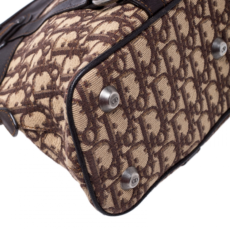 Pre Owned Dior Beige/Brown Diorissimo Canvas and Leather Satchel