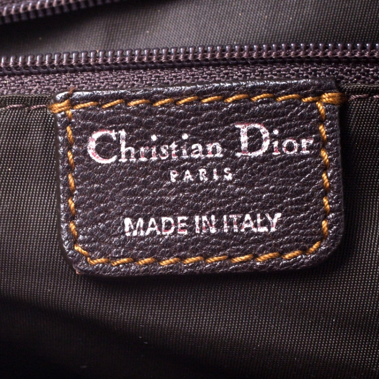 Pre Owned Dior Beige/Brown Diorissimo Canvas and Leather Satchel