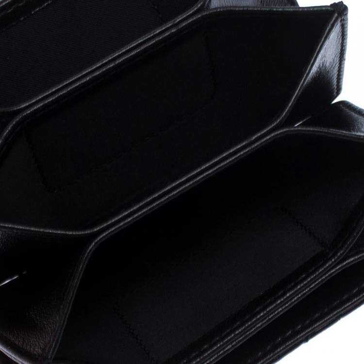 Pre Owned Dior Black Cannage Leather Gusset Card Holder