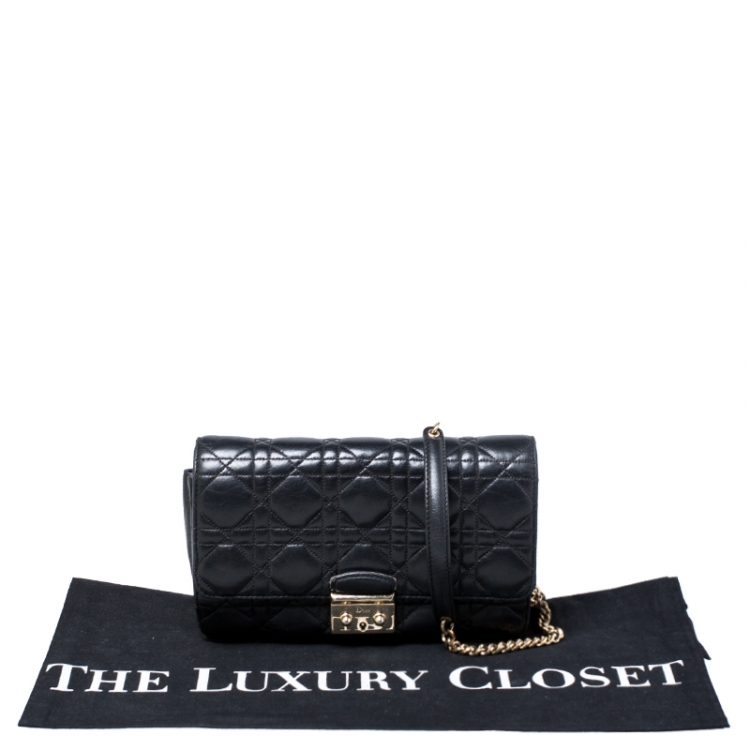 Pre Owned Dior Black Cannage Quilted Leather Miss Dior Promenade Pouch 