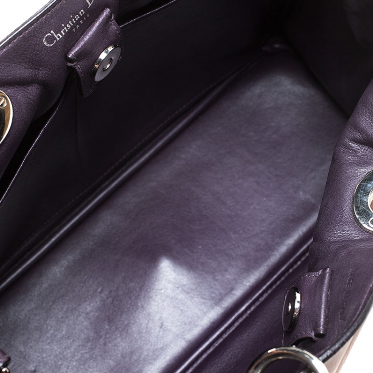 Pre Owned Dior Old Rose Leather Medium Diorissimo Shopper Tote