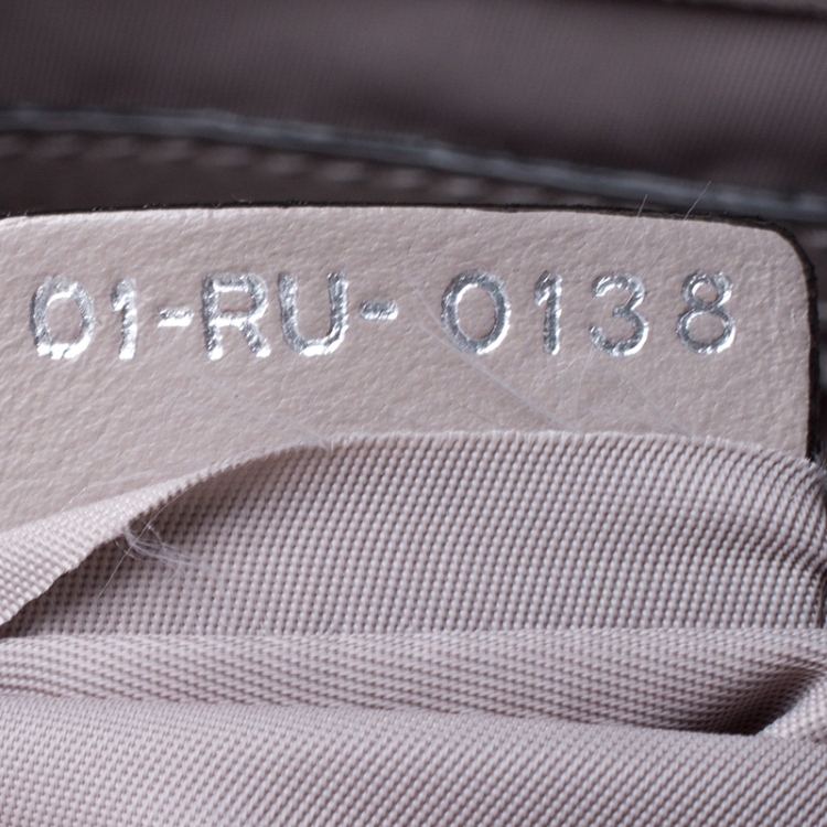 Pre Owned Dior Grey Leather Quilted Detail Front Pocket Shopper Tote