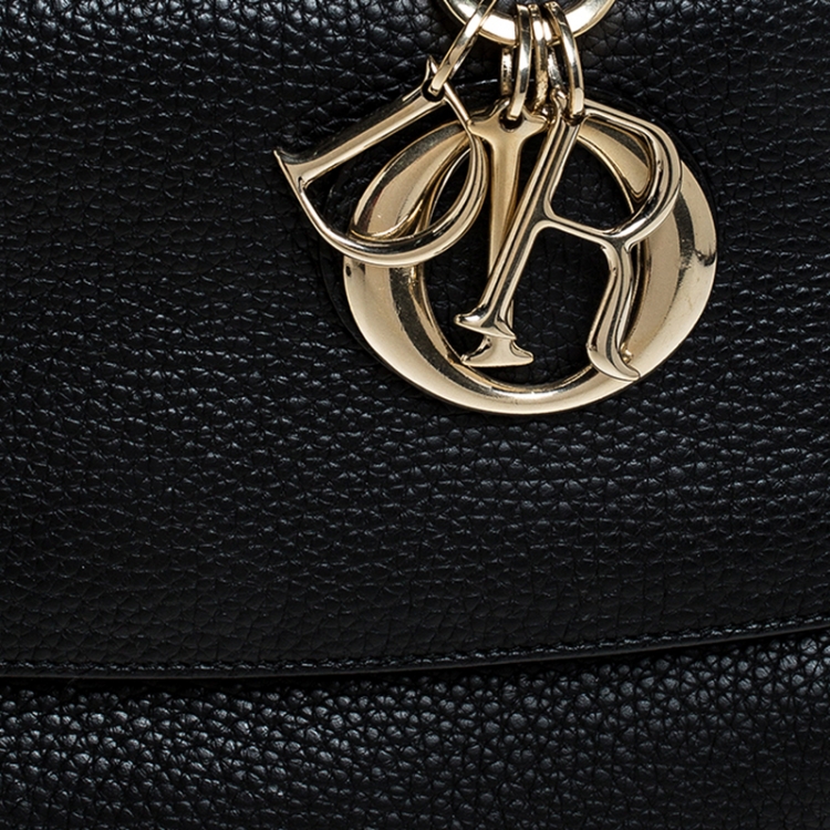 Pre Owned Dior Black Leather Small Be Dior Flap Top Handle Bag