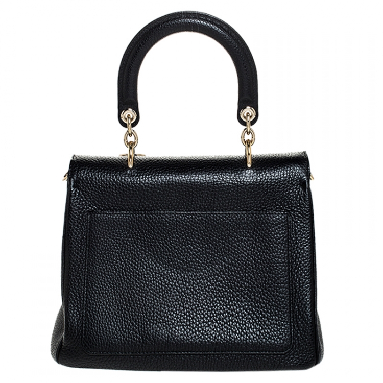 Pre Owned Dior Black Leather Small Be Dior Flap Top Handle Bag