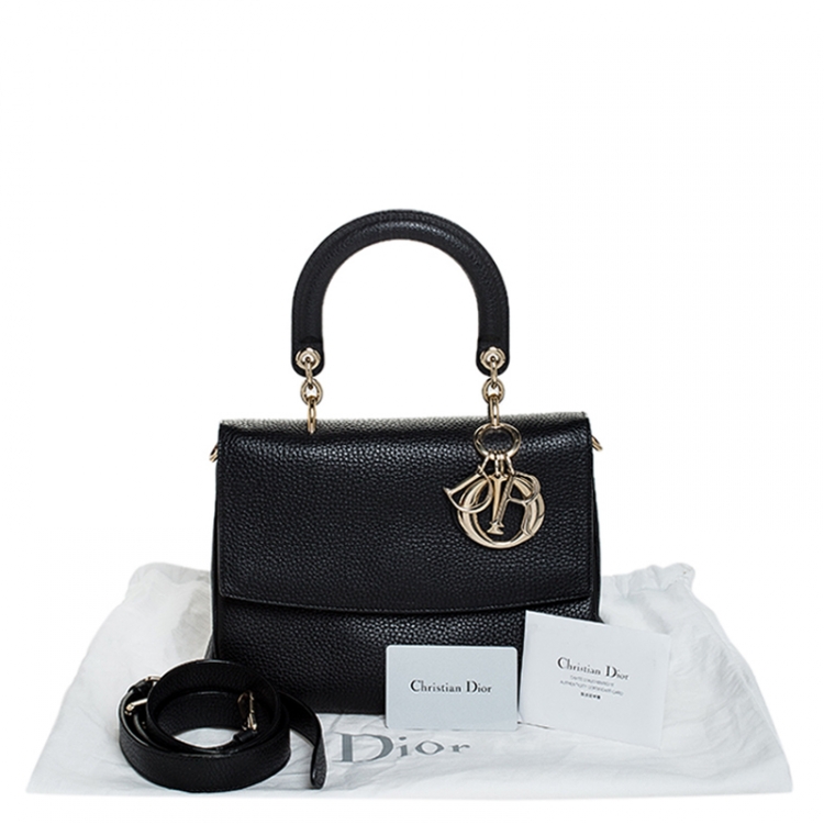 Pre Owned Dior Black Leather Small Be Dior Flap Top Handle Bag