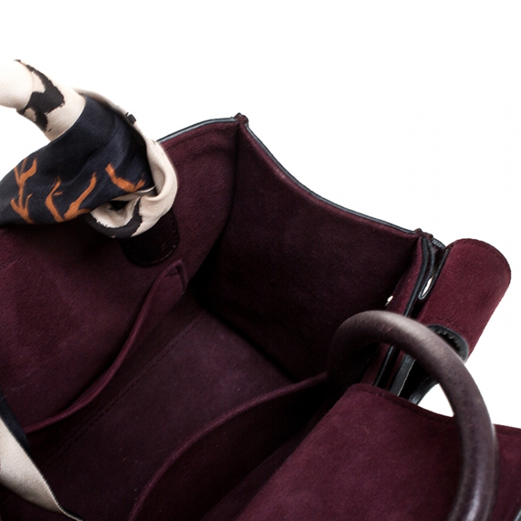 Pre Owned Dior Burgundy Pebbled Leather Mini Diorever Tote