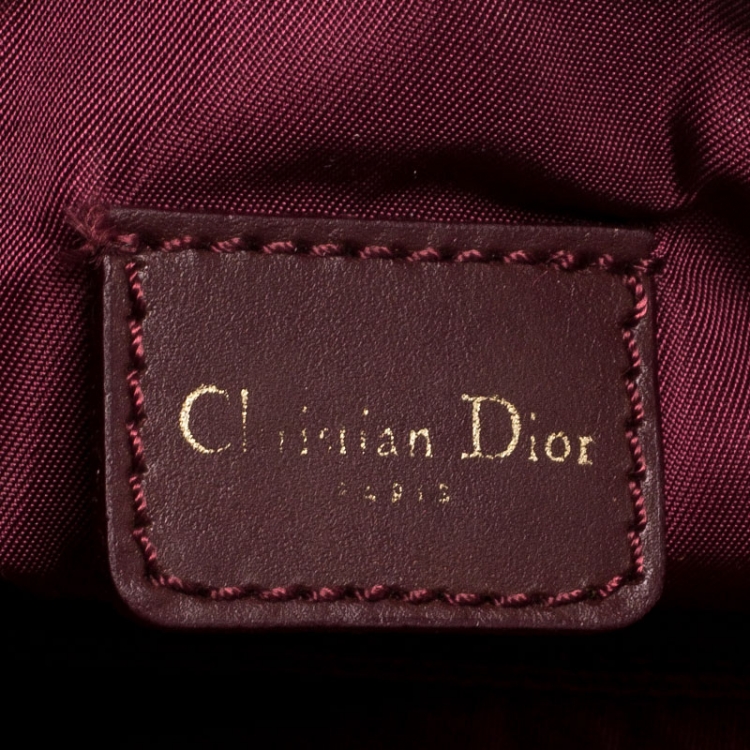 Pre Owned Dior Burgundy Diorissimo Canvas and Leather Saddle Bag