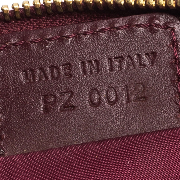 Pre Owned Dior Burgundy Diorissimo Canvas and Leather Saddle Bag