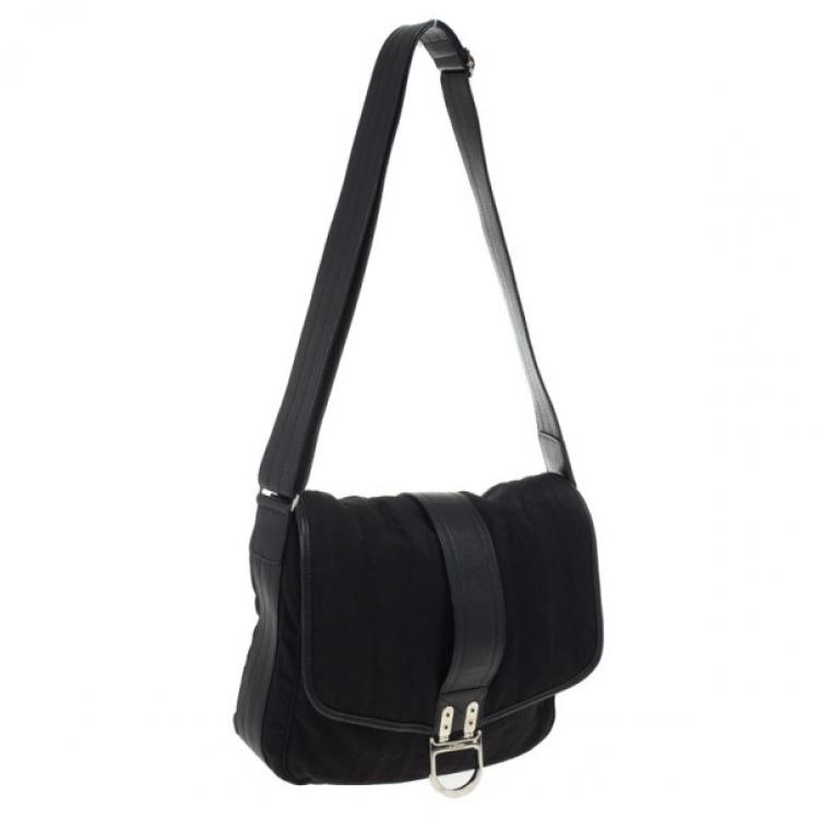 Pre Owned Christian Dior Black Nylon Messenger Bag