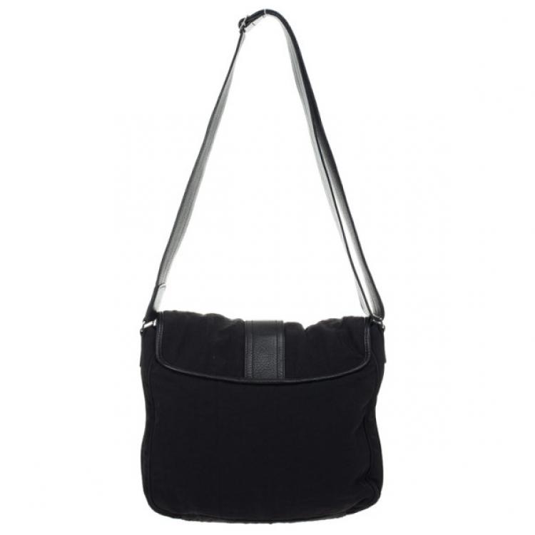 Pre Owned Christian Dior Black Nylon Messenger Bag