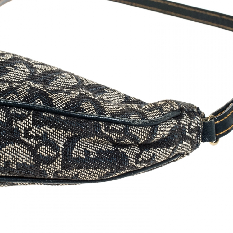 Pre Owned Dior Blue Diorissimo Canvas and Leather Saddle Bag