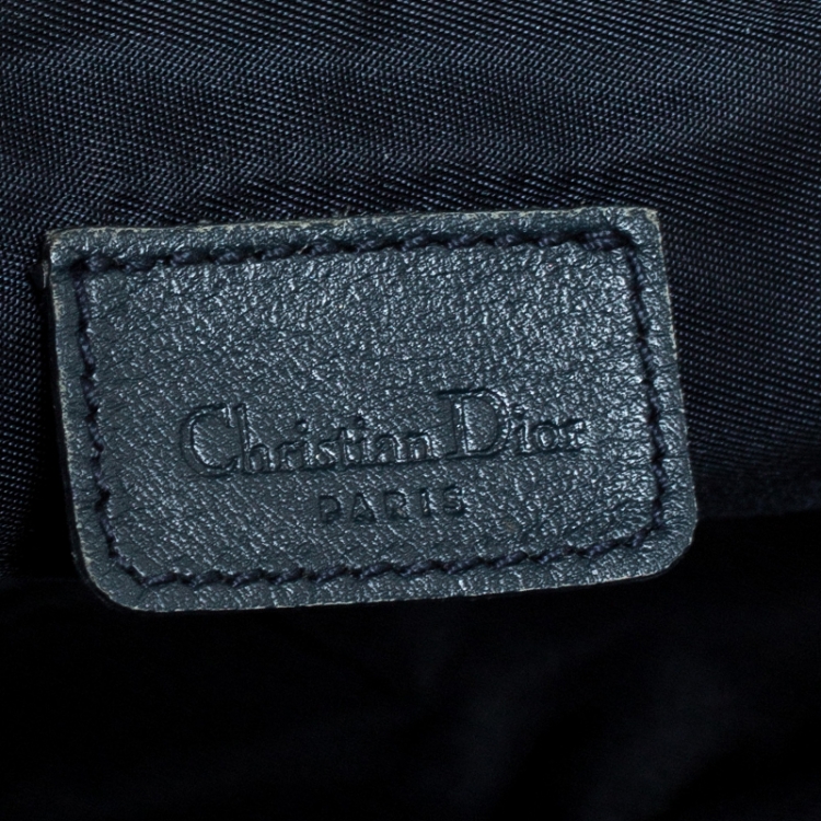 Pre Owned Dior Blue Diorissimo Canvas and Leather Saddle Bag