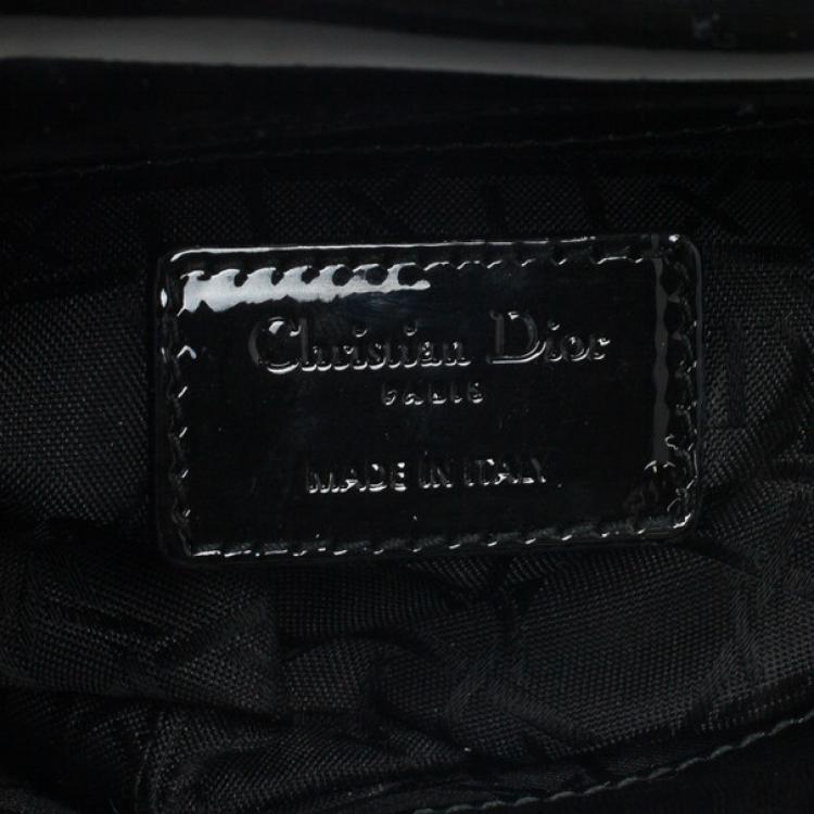mini lady dior black patent