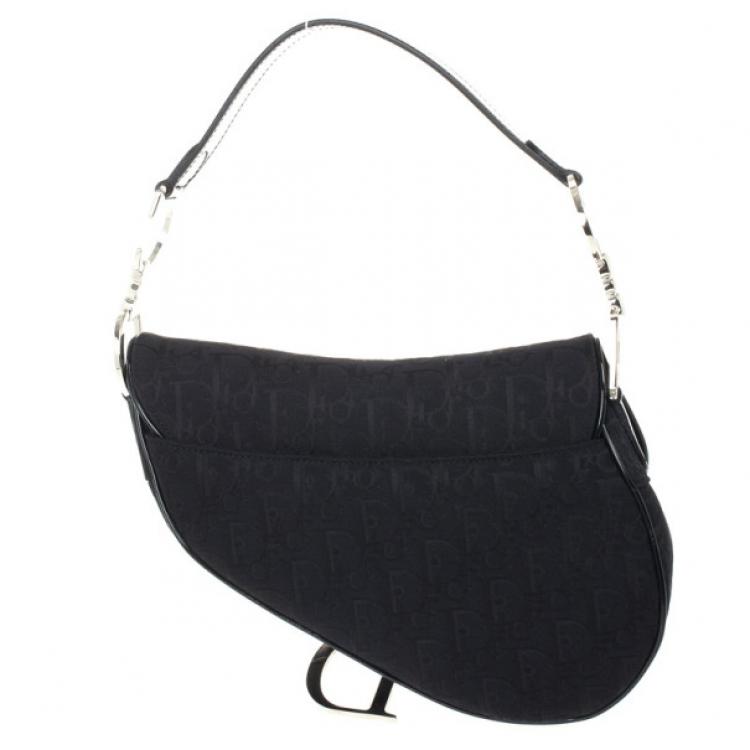 christian dior black saddle bag