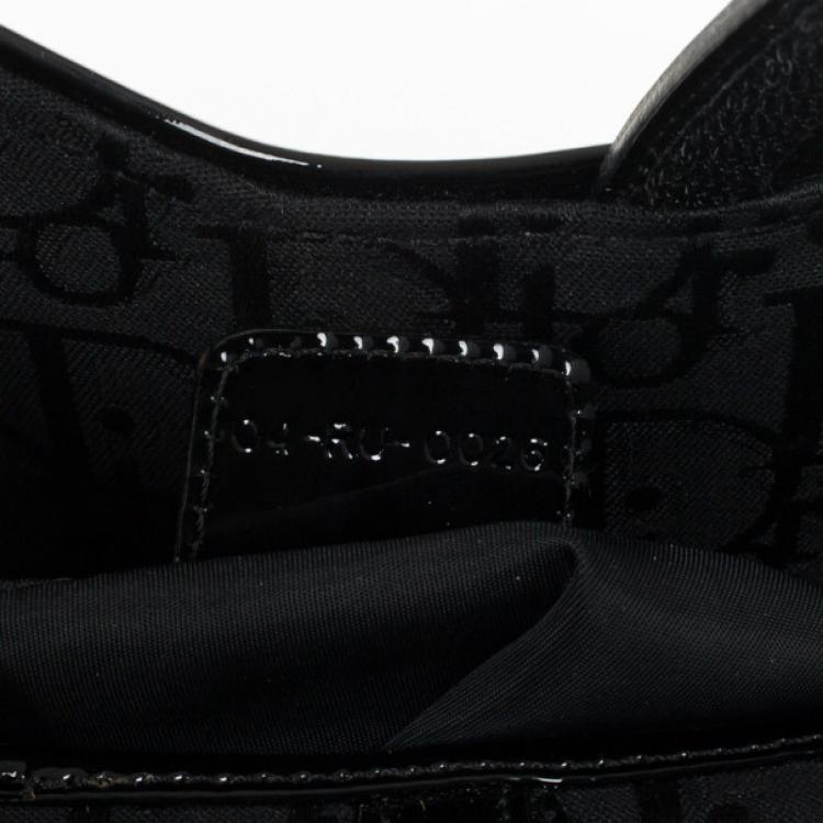 Pre Owned Christian Dior Black Monogram Canvas Saddle Bag 
