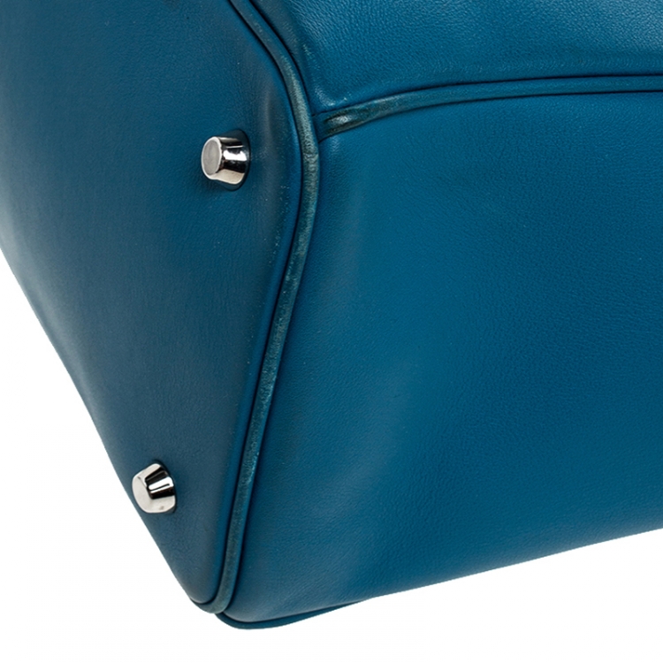 Pre Owned Dior Blue Leather Extra Large Diorissimo Shopper Tote