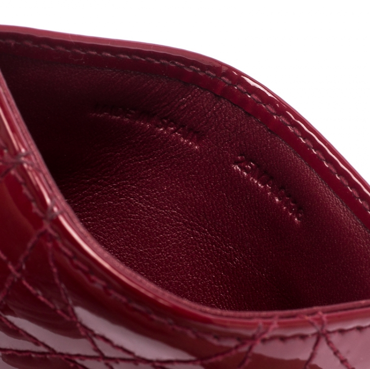 مملوكة مسبقًا Dior Red Patent Leather Lady Dior Card Holder