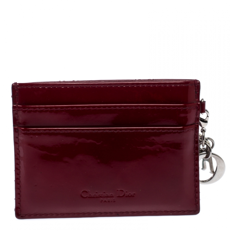مملوكة مسبقًا Dior Red Patent Leather Lady Dior Card Holder