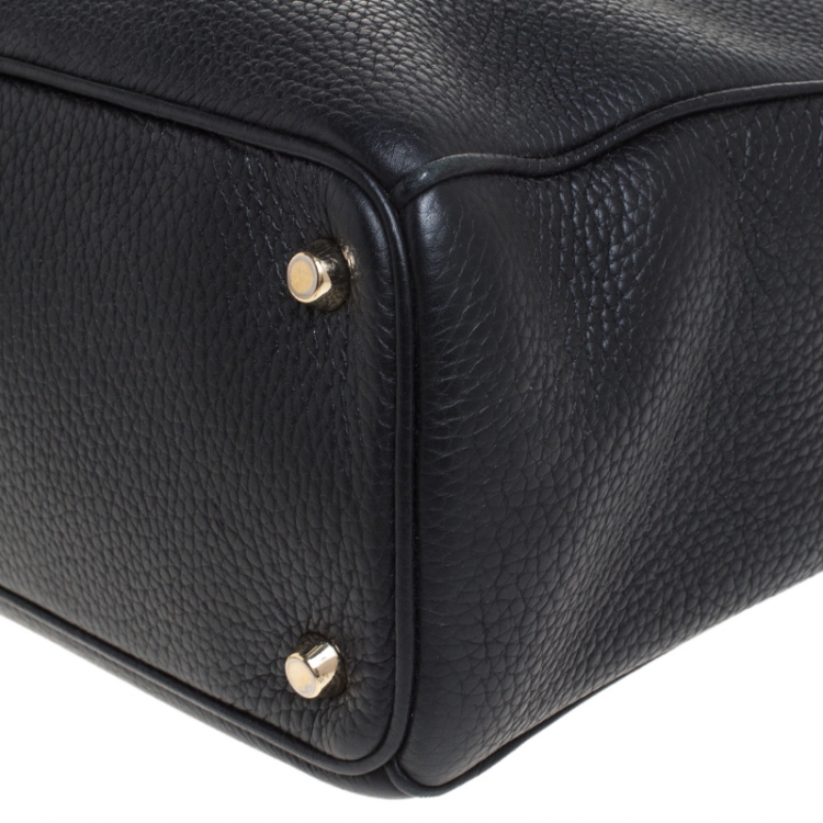 Pre Owned Dior Black Leather Medium Diorissimo Shopper Tote